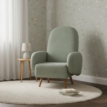 Imagem de Poltrona de Amamentação Bouclé Wave Verde Claro