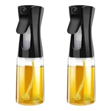 Imagem de Kit 2 Spray Pretos Borrifador Pulverizador Óleo Azeite Vidro 230ml - M