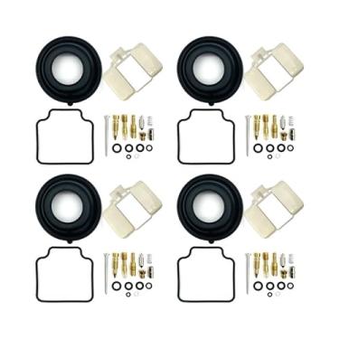 Imagem de Kit de reparo de carburador Kit de revisão compatível com NC36 CB400FOUR Vedações de parafuso de diafragmas a vácuo de flutuação de carburador (conjunto com 4)