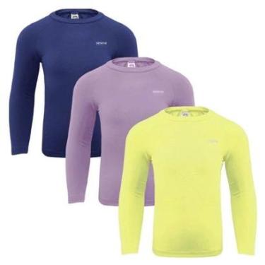 Imagem de Kit 3 Camisas Térmicas Selene Proteção UV50+ Juvenil - Azul e Marinho 16-Unissex