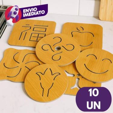 Imagem de Kit Descanso De Panela Bambu Protege Mesa E Bancada Pia Apoio de Panel