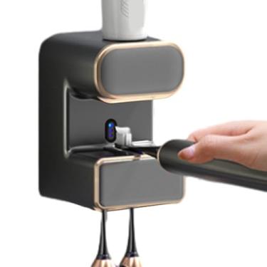 Imagem de Dispensador Automatico De Pasta De Dentes | Suporte Automático Para Espremer Pasta Dentária | Suporte de Escovas de Dentes para Parede - Para Casa Banheiro Hotel Apartamento Dormitório WC