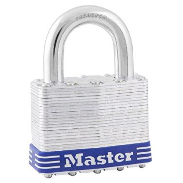Imagem de Master Lock Cadeado de segurança 15DPF, aço laminado, corpo de 6,3 cm de largura