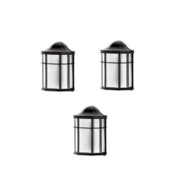 Imagem de 3 Arandela Janelinha Colonial Preta Externa Retro Acl59 - Acende a Luz