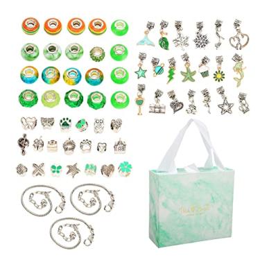 Imagem de Kit de fabricação de pulseira Ainoli DIY elegante trevo de 4 folhas kit de fabricação de pulseira de metal com miçangas para meninas adolescentes