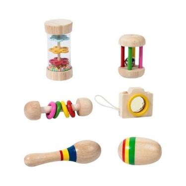 Imagem de Brinquedos Sensoriais Para Bebês 6 Peças Jogos Educativos Iniciais Ins