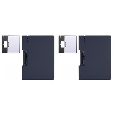 Imagem de Kit 4 Pastas A4 com Clips Cores Pastel para Organização de Documentos, Escola e Escritório, Pasta Fina Leve para Arquivos, Material de Escritório e Rotina de Estudos (kit 2-preto+preto)