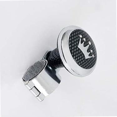 Imagem de Universal Rotativo para Volante de Carro Botão de Sintonização Fino Cabo de Energia Esferográfica Padrão Carbono Estilo Coroa