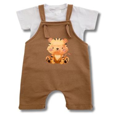 Imagem de Roupa de Bebê Conjunto Jardineira e Camiseta infantil Confortável Meni