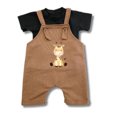 Imagem de Roupa de Bebê Conjunto Jardineira e Camiseta infantil Confortável Meni