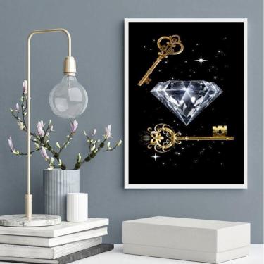 Imagem de Quadro Arquétipo Chaves E Diamante 24X18Cm - Com Vidro