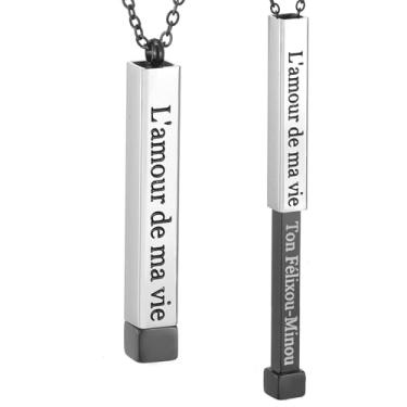 Imagem de SKQIR Be Kind of a B Colares femininos com mensagem oculta para melhores amigas irmãs, presentes inspiradores engraçados, colares com pingente de barra vertical, joias, presentes para mulheres, Aço