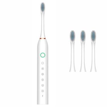 Imagem de Escova de Dentes Elétrica Sônica Recarregável Profissional com 6 Modos de Escovação, 42.000 Vibrações/Min, Cerdas DuPont Macias Antibacterianas, À Prova D’Água IPX7, Carregamento USB Rápido – Limpeza Profunda, Clareamento e Proteção da Gengiva (Branco)
