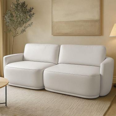 Imagem de Sofá 2 Lugares Orgânico 234cm Modulado Para Sala Brumma Bouclê K01 - D`rossi Cor Cinza Claro