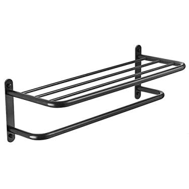 Imagem de Suporte de parede Rack de armazenamento de prateleira para hotel, casa, banheiro, toalheiro de aço inoxidável 304, cromado, toalheiro de parede, toalheiro duplo, ferragem de barra (cor: escovado