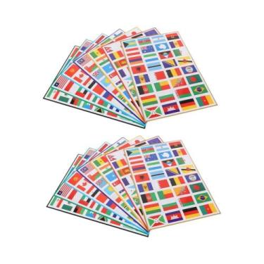 Imagem de Adesivos De Bandeiras Multiteritoriais 224 PCS, Etiquetas Autoadesivas