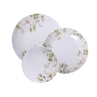 Imagem de Jogo de Pratos Tramontina Magnólia em Porcelana Decorada 12 Peças