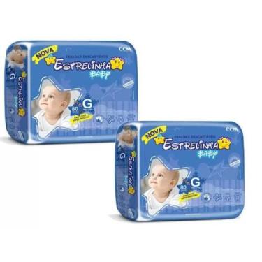 Imagem de Fralda Estrelinha Baby Hiper 2 Pacotes Tamanho G Com 80 Unidades Cada