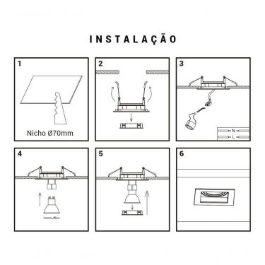 Imagem de Mini Spot Dicroica De Embutir Recuado Led 3,5W Cor Branco