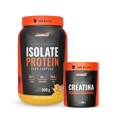 Imagem de Kit Isolate Protein Zero Lactose 900g e Creatina 300g New Millen-Unissex