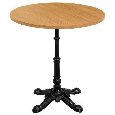 Imagem de Base De Mesa Apus Em Ferro Preto 75 Cm (alt) Tampo Mdp Redondo Samba 80 Cm (larg) X 2,5 Cm (alt)