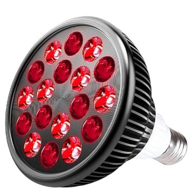 Imagem de Lâmpada de terapia de luz vermelha e infravermelha próxima – 18 LEDs com 660 nm, 810 nm, 850 nm, 940 nm – Luz de bem-estar para pele e corpo – revestimento de alumínio, soquete E26