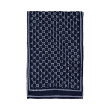 Imagem de Cachecol Masculino De Inverno Com Estampa Xadrez E Paisley, Imitação D