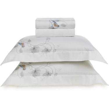 Imagem de Jogo de Cama Karsten Videira 300 Fios 4 Peças Queen Branco