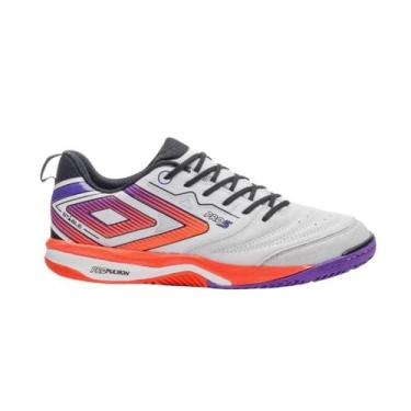 Imagem de Chuteira Masculina Futsal Umbro 1336615 Pro 5 Stable, Branco, Coral, P
