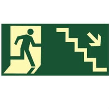 Imagem de Placa de PVC Fotoluminescente Auto-Adesiva 15x30 Desca a Escada a Dire