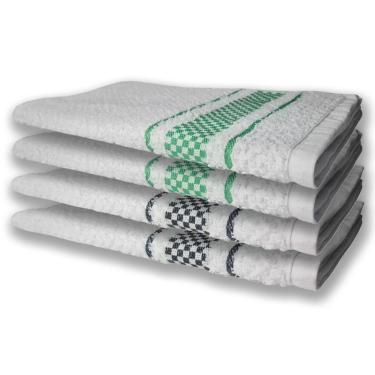 Imagem de 4 Panos De Prato Atoalhado Felpudo Premium Preto+verde
