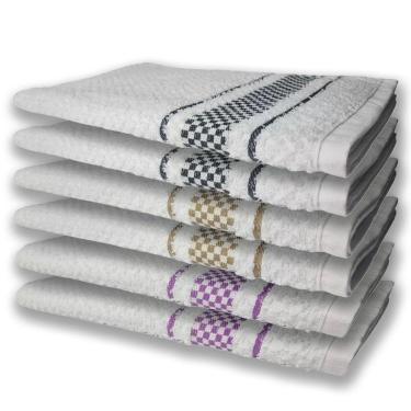 Imagem de 6 Panos De Prato Atoalhado Felpudo Premium Pr+mr+rx