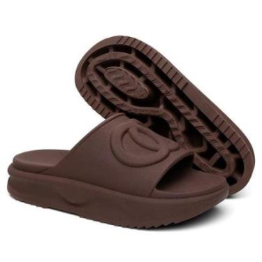 Imagem de Papete Feminino Slide Nuvem Confortável Leve Macia Marrom-Feminino