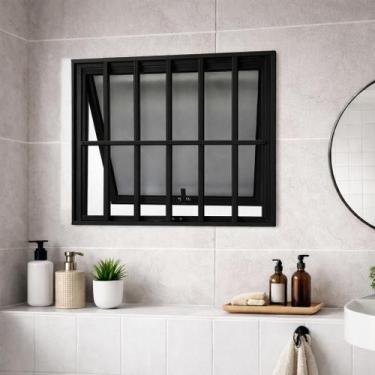 Imagem de Vitro Maxim Ar Com Grade Alumínio Preto 40x80 Linha 25 Brecorimo