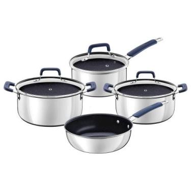 Imagem de Jogo De Panelas Tramontina Romagna Aço Inox Alumínio Cerâmico Black St