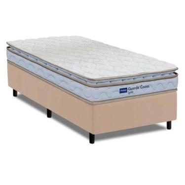 Imagem de Cama Box Solteiro Probel Espuma D33 Pillow Top 88x188x56cm Guarda Cost