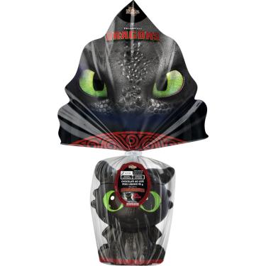 Imagem de Ovo de Páscoa Delice Dragões Chocolate ao Leite 90g Infantil com Copão 3D do Banguela e Canudo