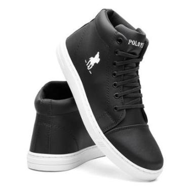 Imagem de Tenis Cano Alto Polo Plus Em Couro Sintético, Confortável Para O Dia A Dia-Masculino