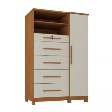 Imagem de Cômoda Com Sapateira Imperial 1 Porta 5 Gavetas Cinamomo/areia - ZANZI