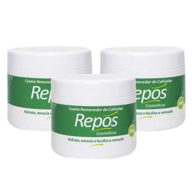 Imagem de Kit 3 Creme Removedor Hidratante de Cutículas Repos 500g