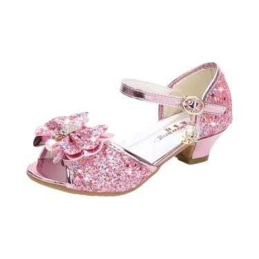 Imagem de Sandálias De Princesa Para Meninas Em 5 Cores Com Laço E Salto Alto, S
