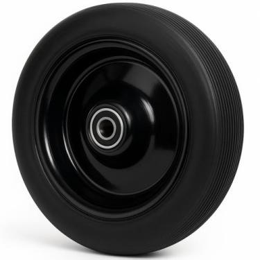 Imagem de Roda Maciça Pu 3.25x8 Carrinho De Carga Mão C/ Rolamento Esfera 25mm N