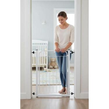 Imagem de Portão Segurança Pet Cão Criança 68-83cm Branco Fácil Instal - Congrat