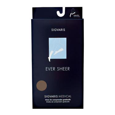 Imagem de Meia Panturrilha (3/4) Sigvaris Ever Sheer 20-30mmHg Natural Ponteira Aberta G (Tamanho Grande) Normal (G2)