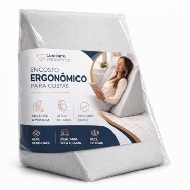 Imagem de Travesseiro Encosto Triangular, PREMIUM, Almofada costas, Suporte Elevado para Pernas, Pós operatorio, Cuidado Lombar, Massageador