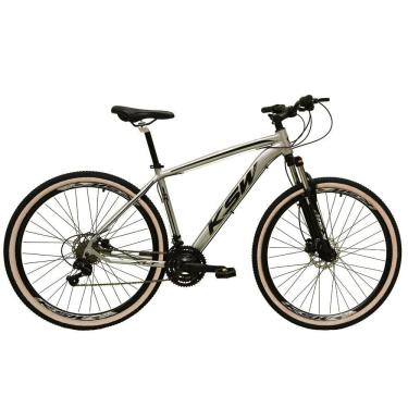 Imagem de  Bicicleta Aro 29 Ksw Xlt 24v Freio a Disco Garfo Com Suspensão Mtb 29 Alumínio Pneu com Faixa Bege - Prata\Preto