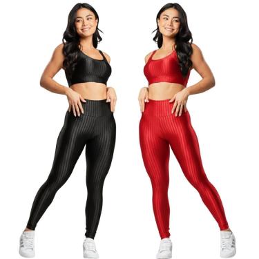 Imagem de KIT 2 Conjunto Fitness Top e Calça New Zig 3D Serra e Mar Modas Roupa Academia Treino Musculação-Feminino