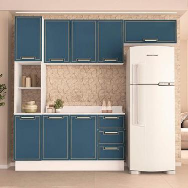 Imagem de Armário de Cozinha Modulada Completa 4 Peças 200cm Com Tampo 100% MDF 