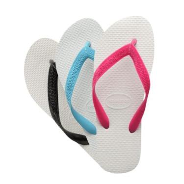 Imagem de Chinelo Havaianas Tradicional, Branco, Rosa flux, 33/34