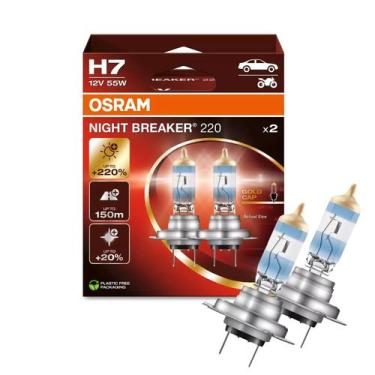 Imagem de Lâmpada Automotiva Osram Night Breaker 220 H7 55W 12v 150% + Iluminaçã